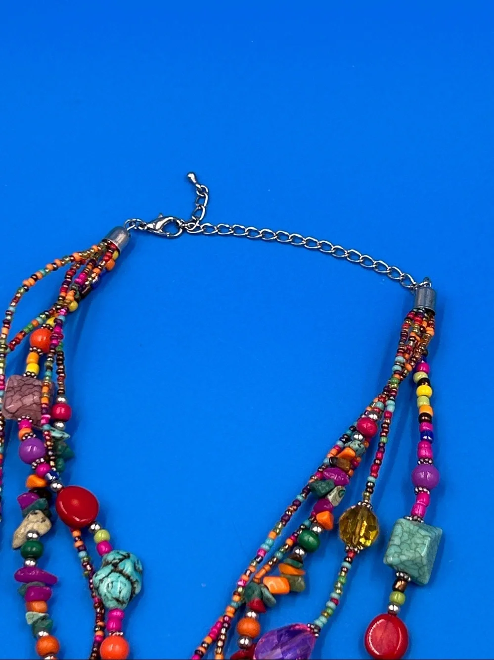 Multicolor Beaded Horseshoe Pendant Necklace - Women's Jewelry